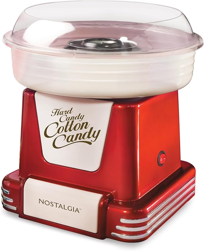 Nostalgia Retro Kids Cotton Candy Machine with 2 Reusable Cones, Scoop