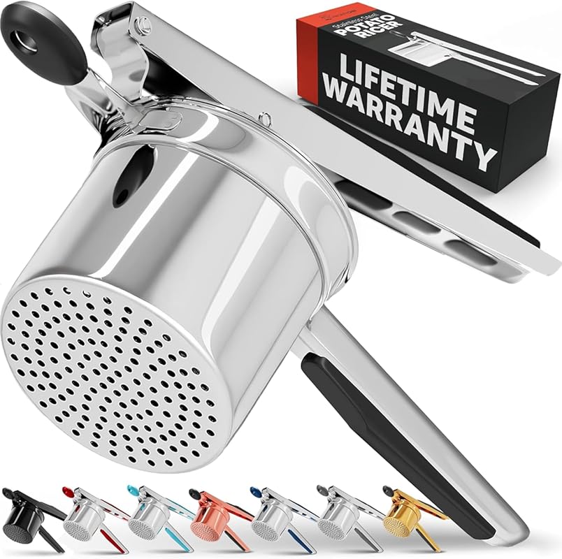 PriorityChef Large 15oz Heavy Duty Stainless Steel Potato Ricer - Pres