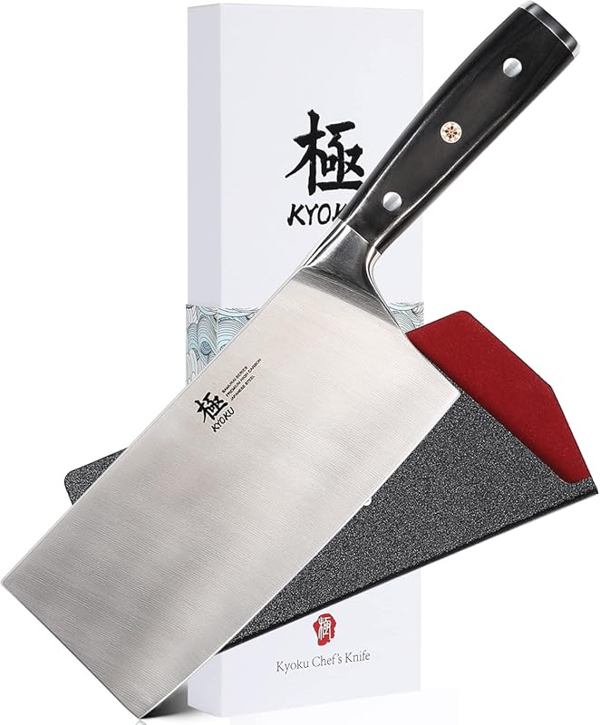 KYOKU Samurai Series 7-inch Japanese high-carbon steel cleaver knife w