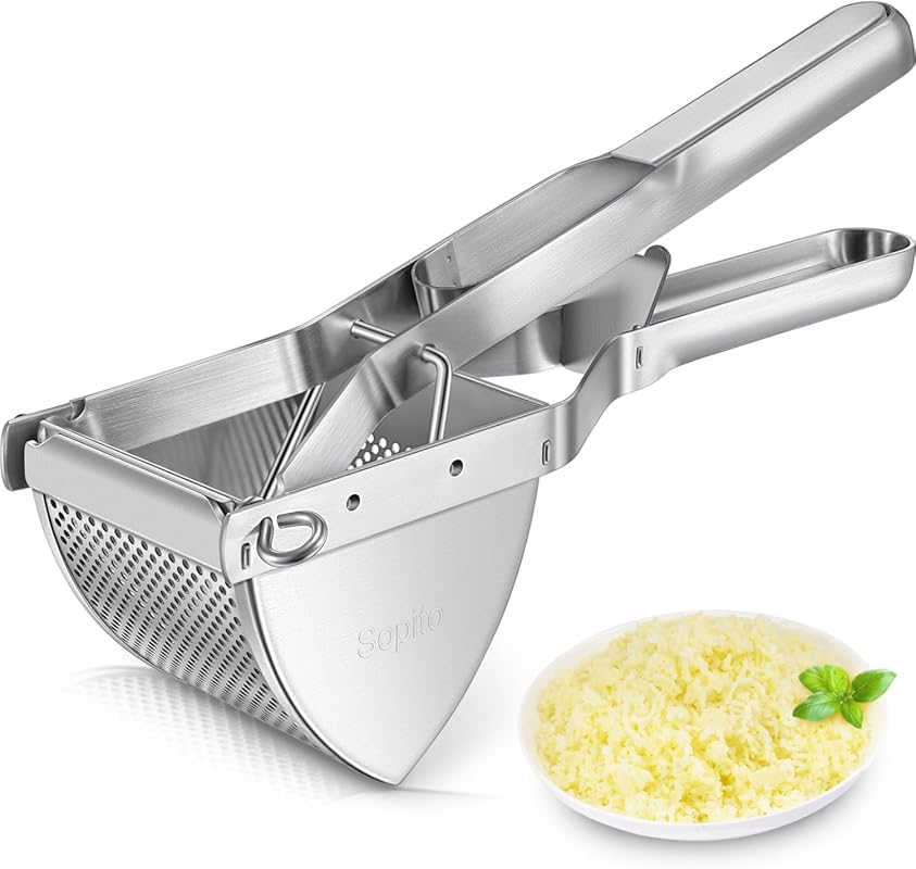 Sopito Stainless Steel Potato Ricer Masher - Heavy Duty Commercial Hom