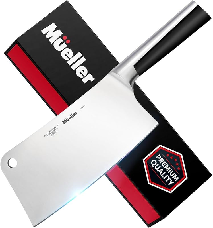 Mueller 7-inch High Carbon Stainless Steel Butcher Knife for Bone Chop