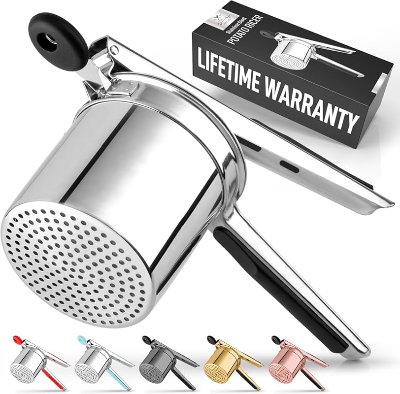 Zulay Kitchen Large 15oz Heavy Duty Stainless Steel Potato Ricer - Mas