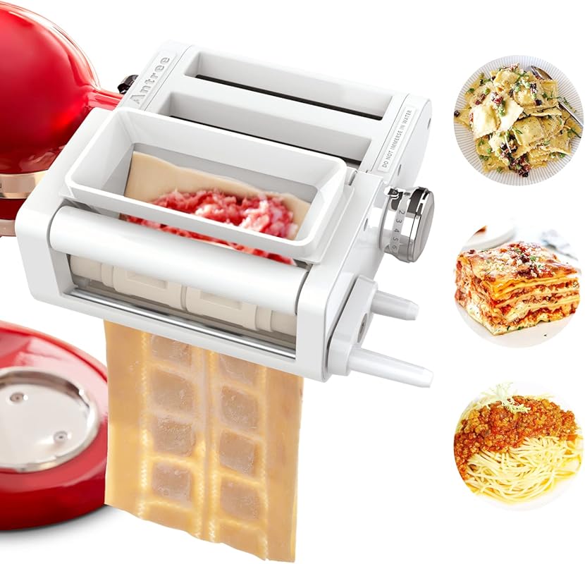 ANTREE 3-IN-1 Pasta Attachment for KitchenAid Stand Mixers - Includes