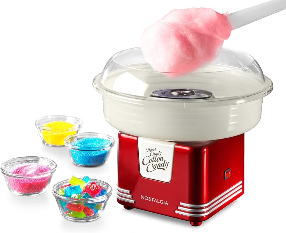 Nostalgia Retro Sugar Free Countertop Cotton Candy Maker with 2 Reusab