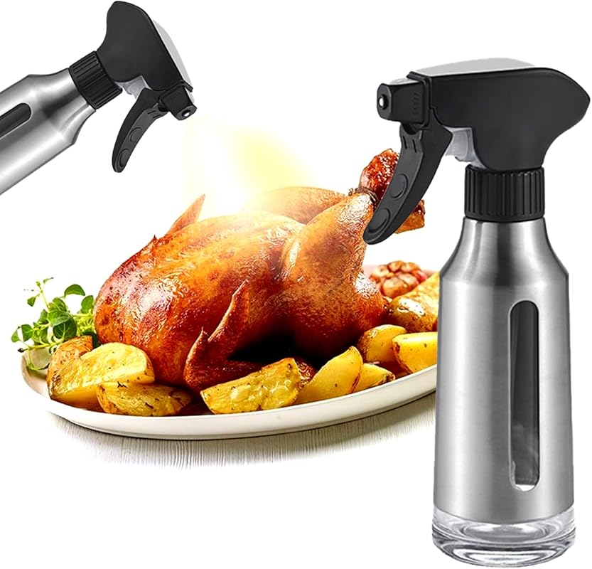 Stainless Steel Olive Oil Mister for Cooking Air Fryer: Fat Reduction,