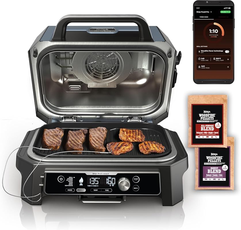 Ninja OG951 Woodfire Pro Connect Premium XL Outdoor Grill & Smoker wit
