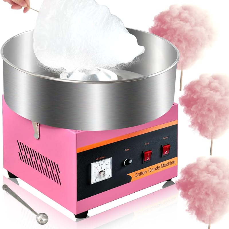 110V 1000W Commercial Cotton Candy Machine with Stainless Steel Bowl S