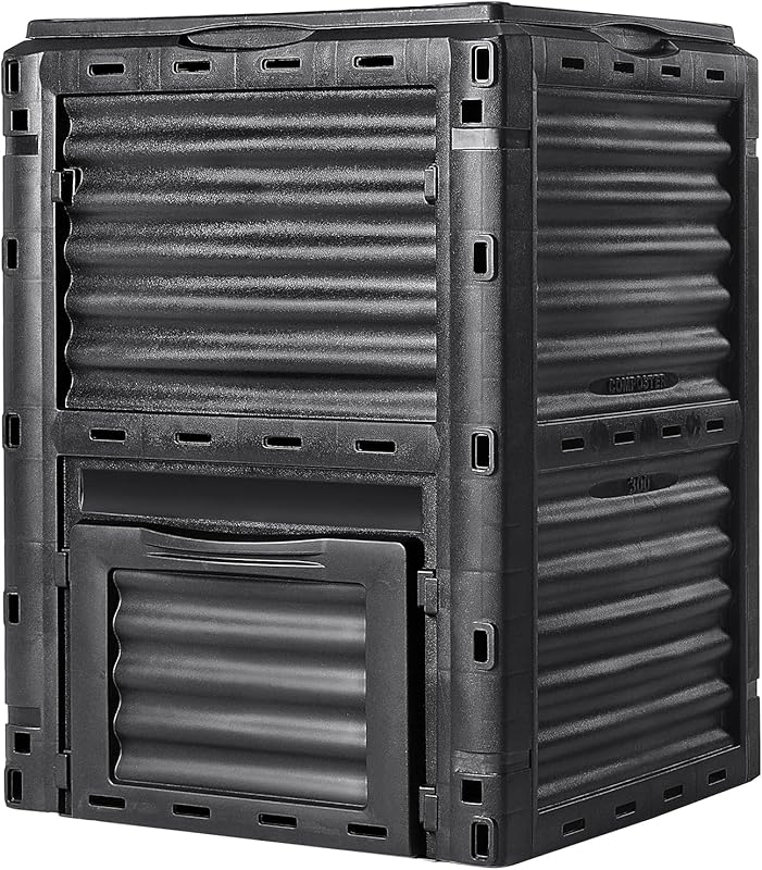 VEVOR 80-Gallon Compost Bin with Top Lid & Bottom Door - BPA Free Easy