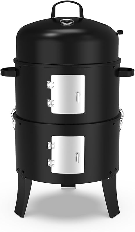 16-inch 3-in-1 Charcoal Smoker Vertical Barbecue Grill with 402 Square