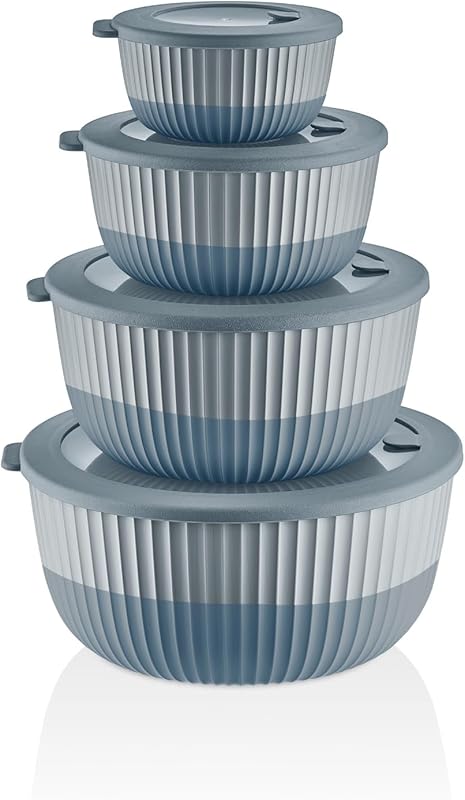 8-Piece Airtight Leak-Proof Nesting BPA-Free Mixing Bowls with Lids -