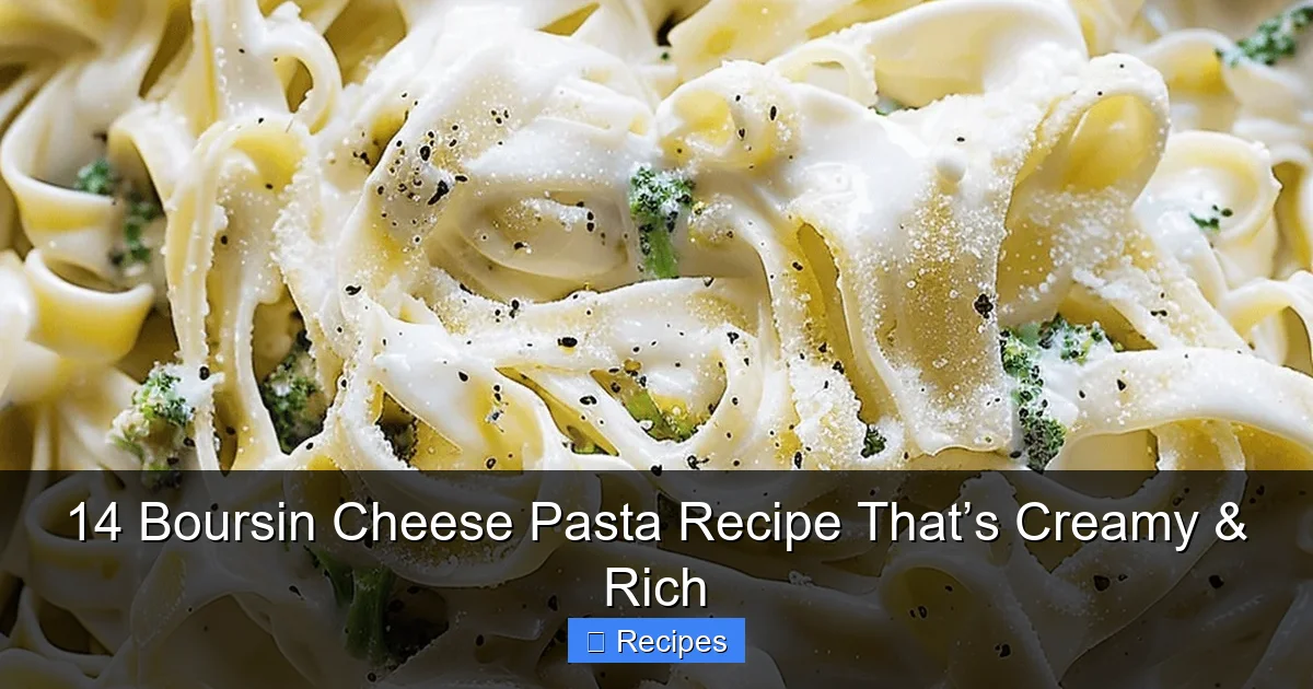 14 Boursin Cheese Pasta Recipe That’s Creamy & Rich