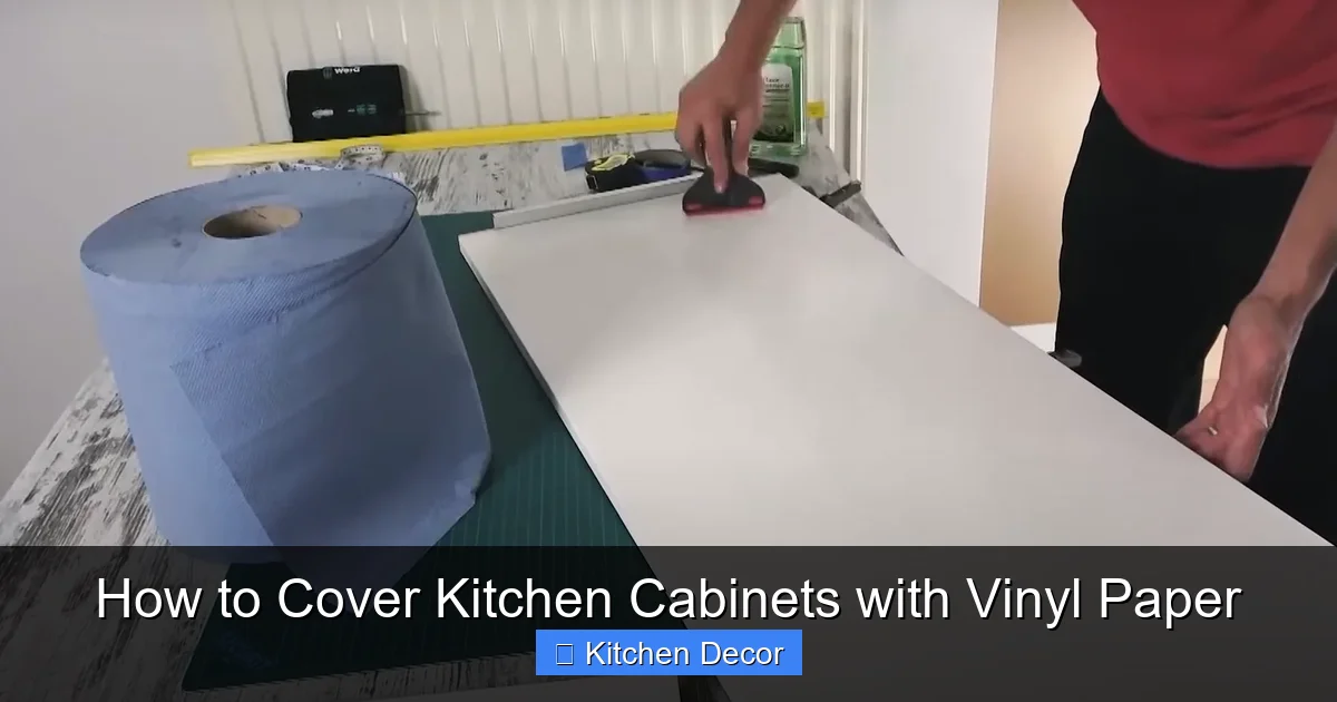 How to Cover Kitchen Cabinets with Vinyl Paper