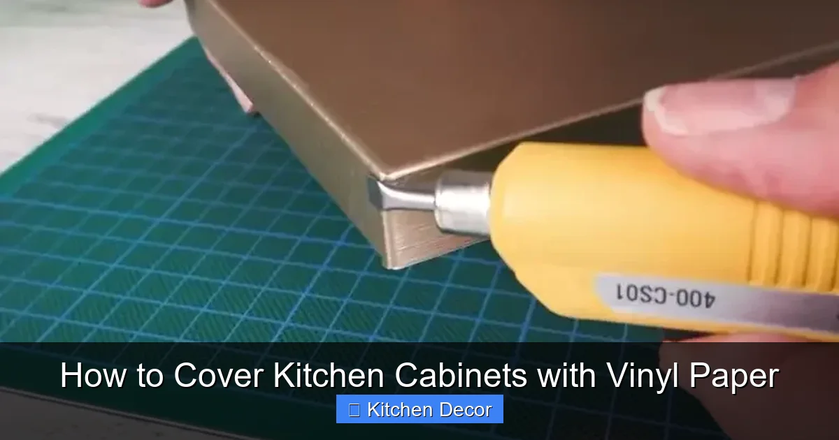 How to Cover Kitchen Cabinets with Vinyl Paper