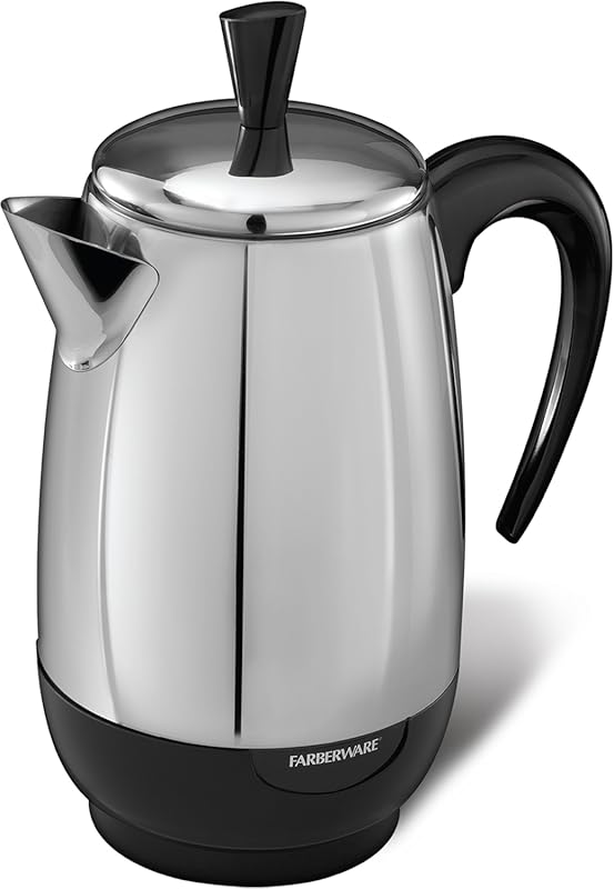 Farberware Electric Coffee Percolator - 8-Cup Capacity, Stainless Stee