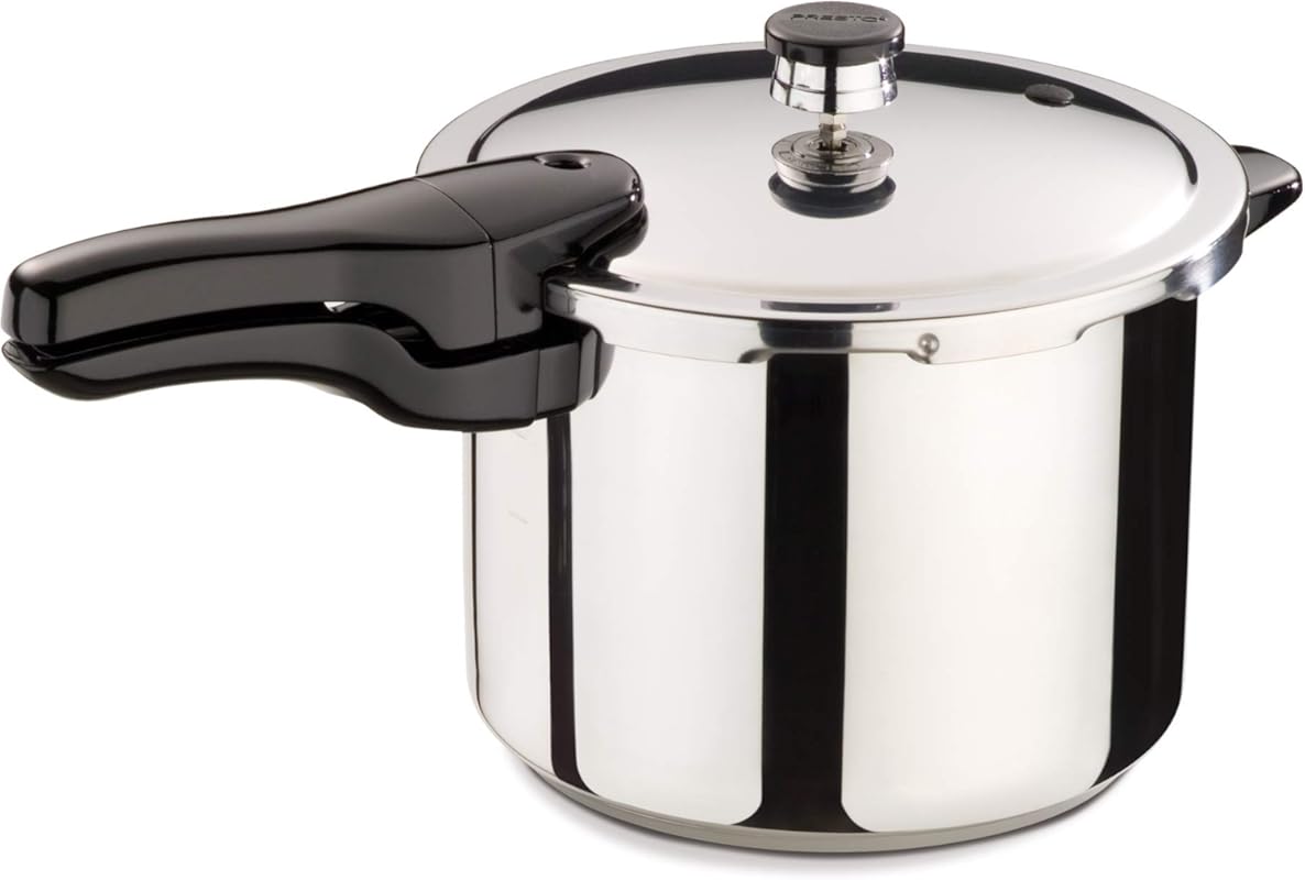 Presto 01362 6-Quart Stainless Steel Stovetop Pressure Cooker for Safe