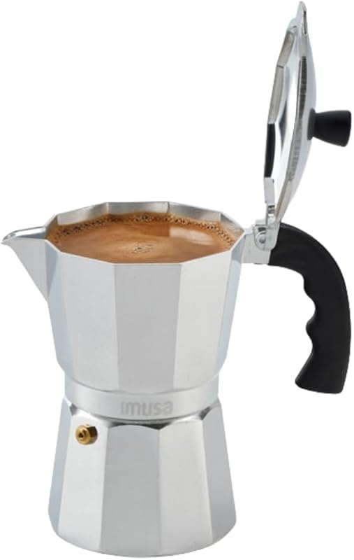 Imusa USA Aluminum Stovetop 6-cup Espresso Maker (B120-43V), Silver, I