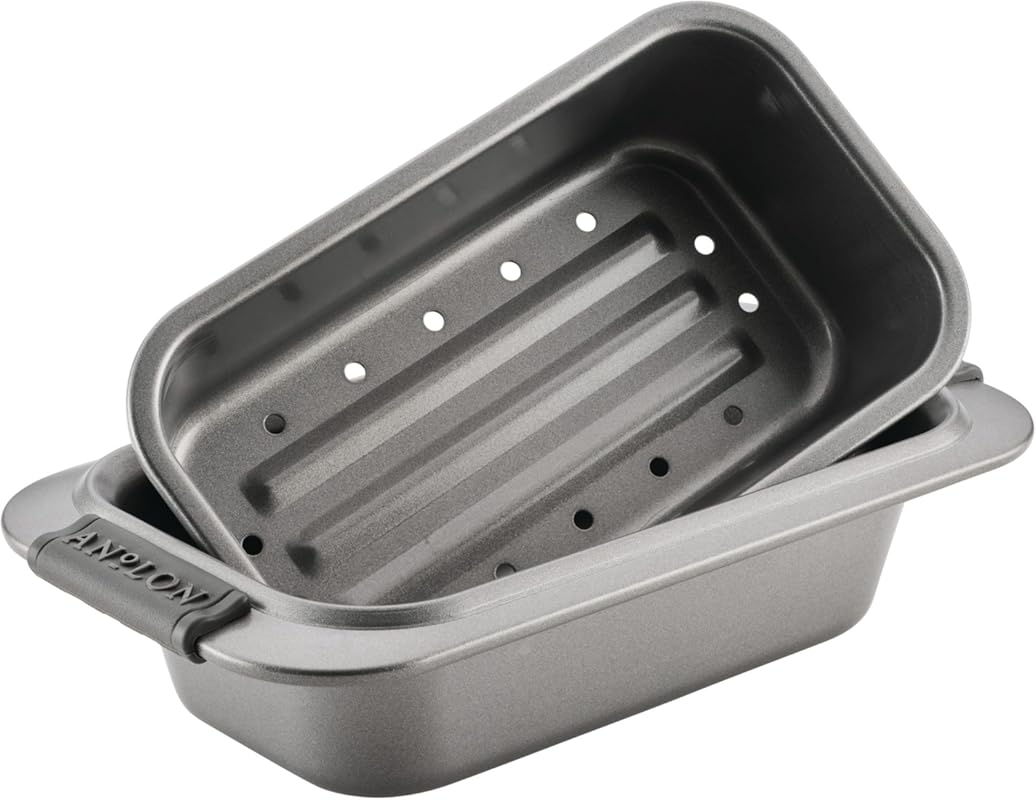Anolon Advanced Nonstick Bakeware 2-Piece Loaf Pan Set with Silicone G