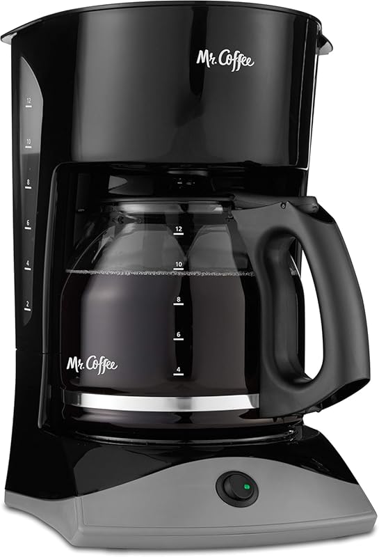Mr. Coffee 12-Cup Black Coffee Maker with Auto Pause and Glass Carafe