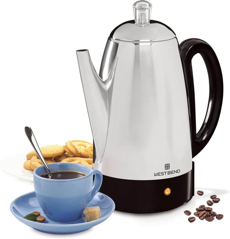 West Bend Classic Style Electric Percolator Coffee Maker - 12-Cup, Hea