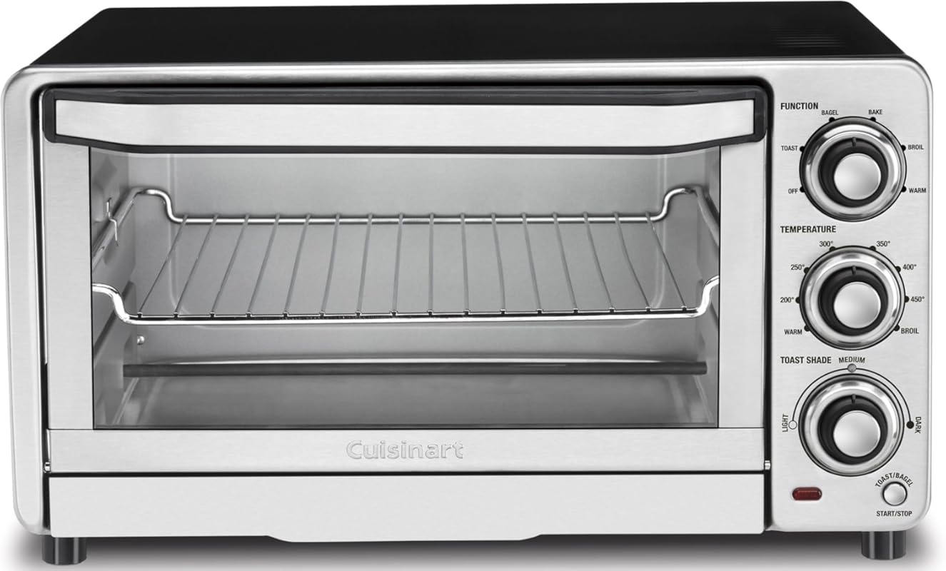 Cuisinart TOB-40N Toaster Oven Broiler, 1800W, Bake Broil Toast, Non-S
