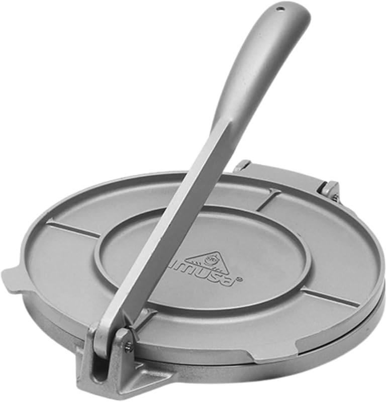 IMUSA USA 8 Inch Silver Tortilla Press - Heavy Duty for Tortillas, Que