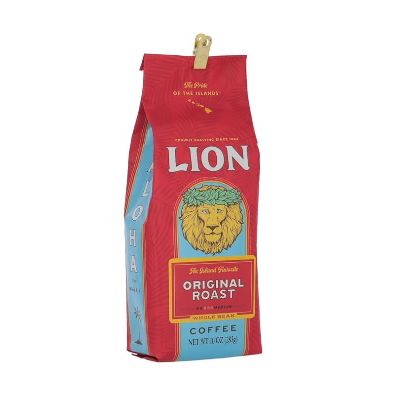 Lion Coffee Gold Roast Whole Bean Coffee Medium-Light Roast A Taste of