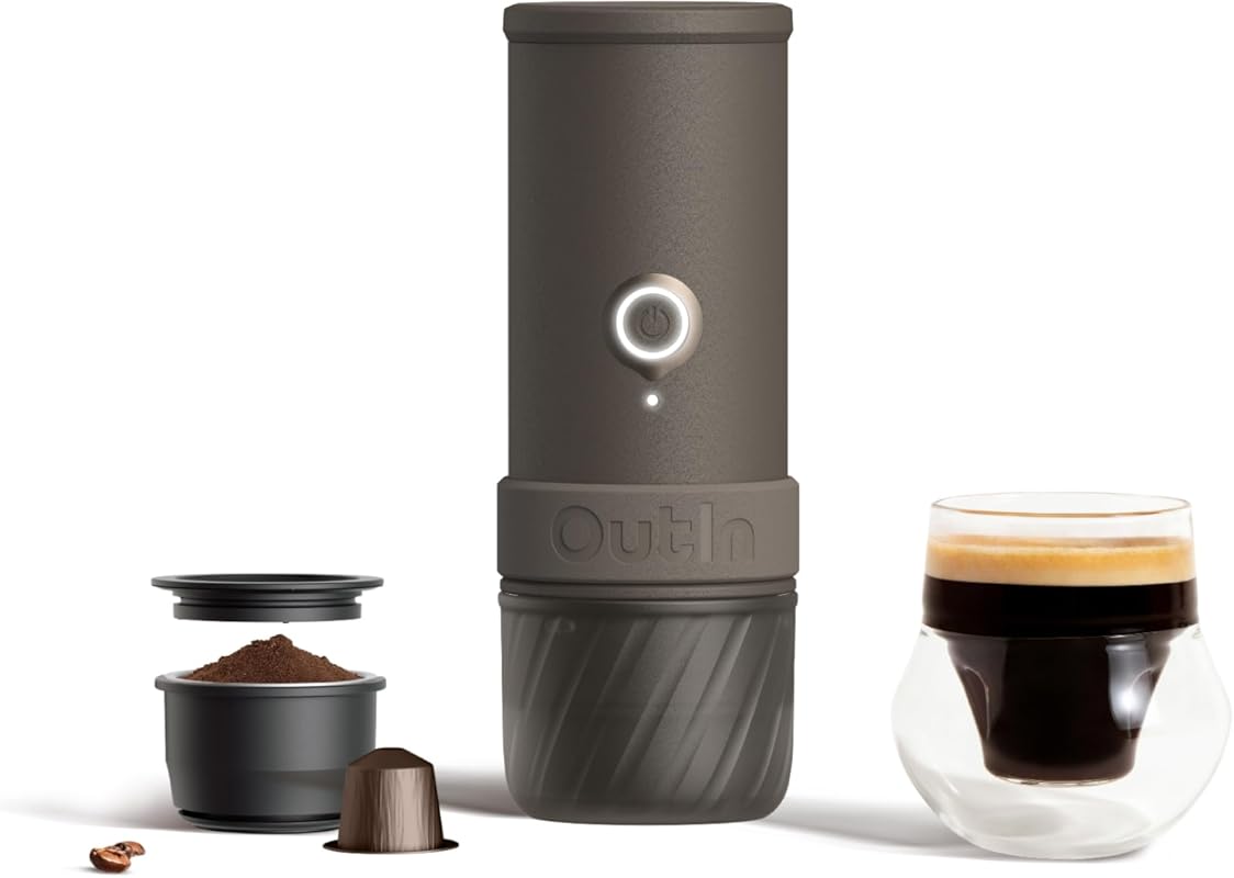 OutIn Mino Mini Portable Espresso Machine Self-Heating for Travel Camp