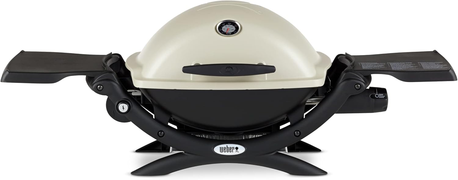 Weber Q1200 Portable Gas Grill: 8,500 BTU Titanium 1-Burner Travel Gri