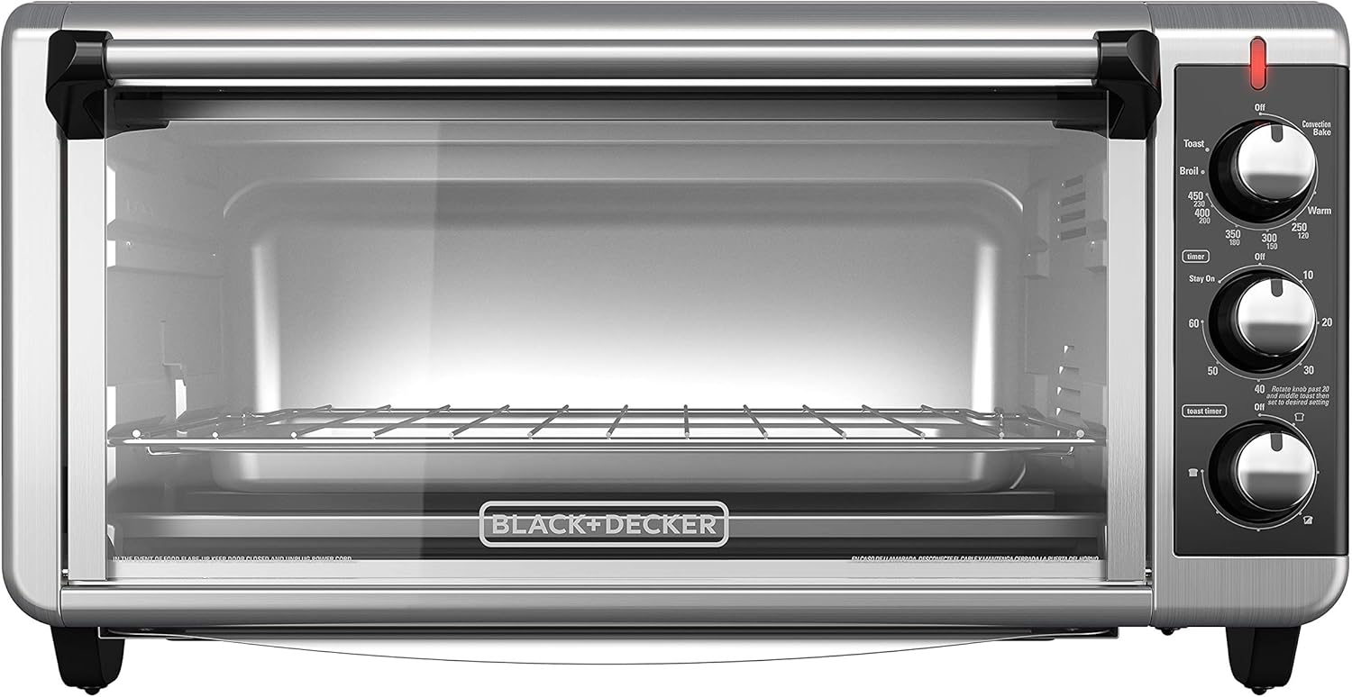 BLACK+DECKER TO3250XSBD 8-Slice Extra Wide Convection Toaster Oven, In