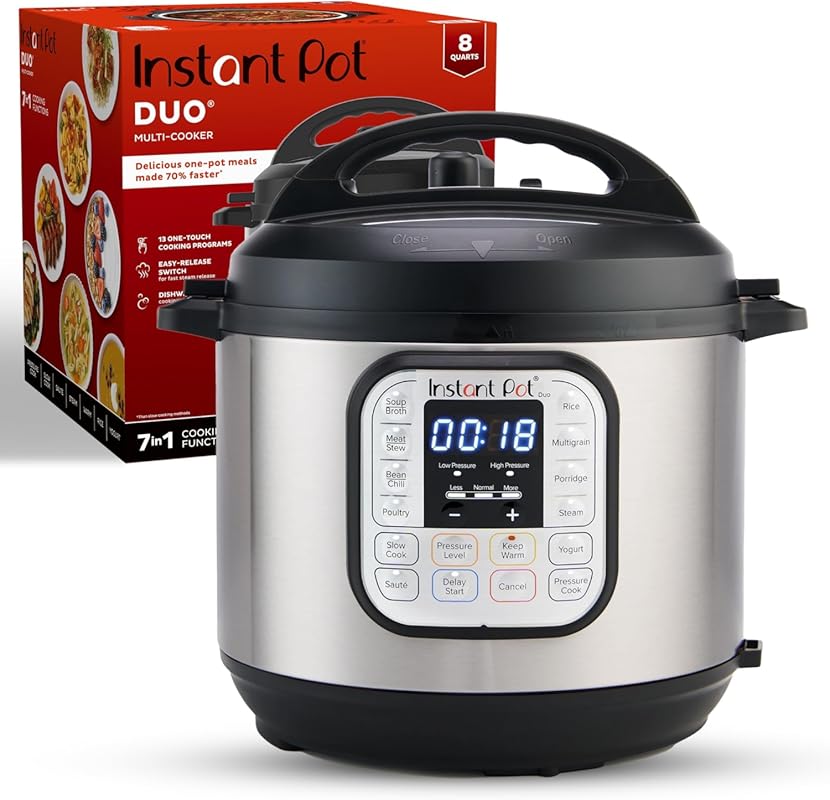 Instant Pot Duo 7-in-1 Electric Pressure Cooker 8 Quart Stainless Stee