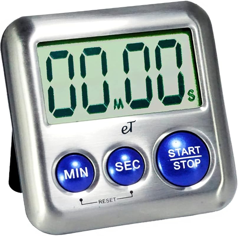eTradewinds eT-24 Kitchen Timer - Magnetic Back, Loud Alarm, Large Dis