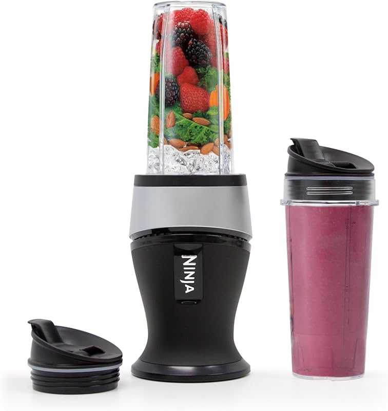 Ninja QB3001SS Fit Compact Personal Blender: 700-Watt, Two 16-oz Cups,