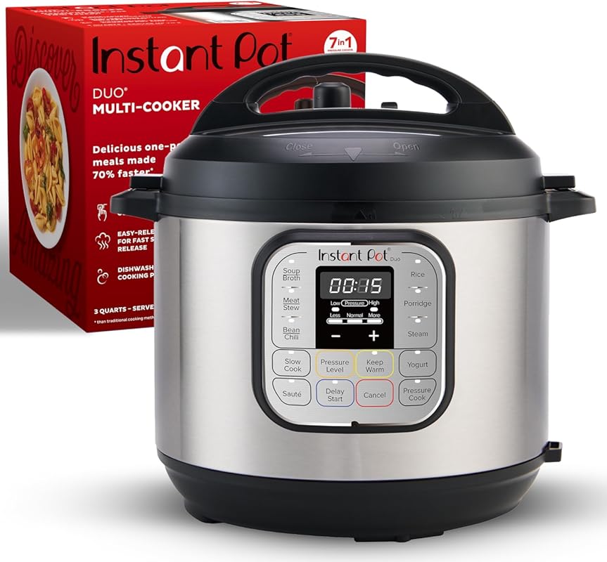 Instant Pot Duo 7-in-1 Mini Electric Pressure Cooker 3 Quart Stainless