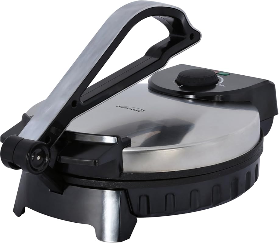 Brentwood 10 Inch Electric Tortilla Maker - Non-Stick Brushed Stainles