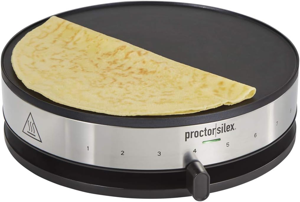 Proctor Silex 13-Inch Electric Crepe Maker with PFAS-Free Nonstick Sur