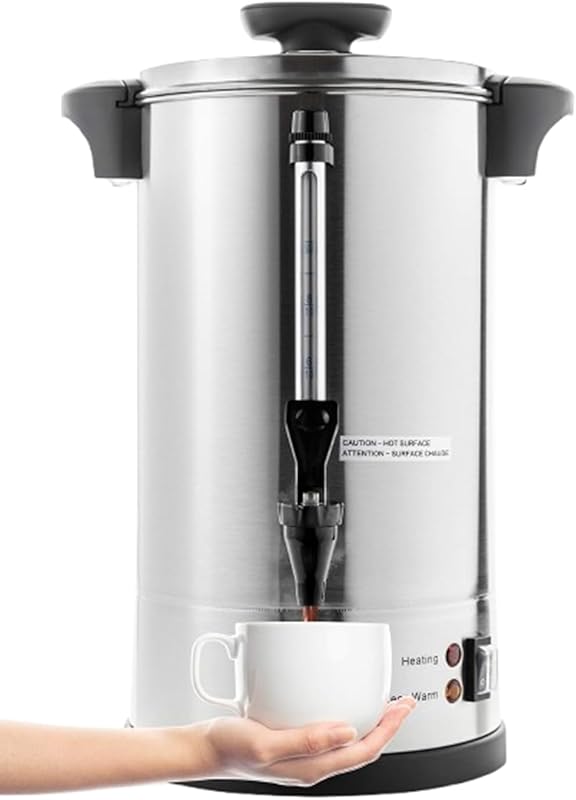 SYBO SR-CP-50B Commercial Percolate Coffee Maker and Hot Water Urn, 50