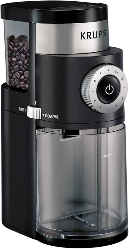 KRUPS Precision Burr Coffee Grinder with 12 Settings and 8 oz Capacity
