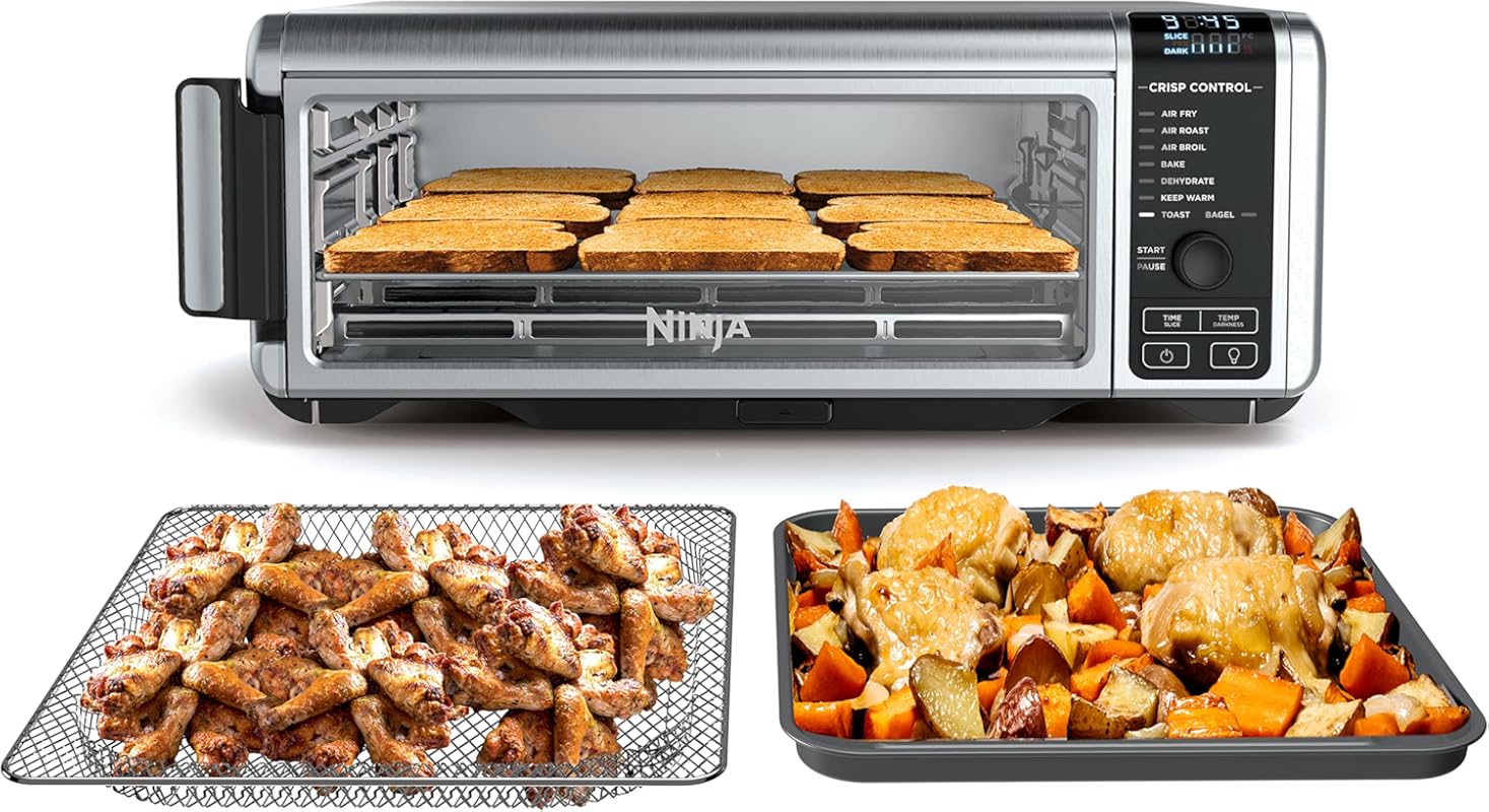 Ninja SP101 Digital Air Fryer & Toaster Oven, 8-in-1, Flip-Up Design, 