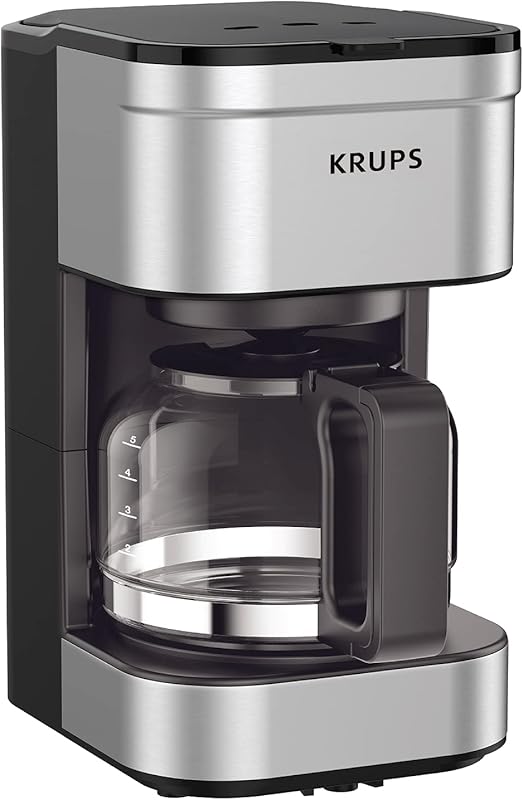 KRUPS Simply Brew 5-Cup Coffee Maker: Stainless Steel, Pause & Brew, K