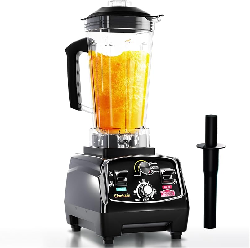 WantJoin 1800W Commercial Blender: 68oz ETL Listed, Timer, High Power 