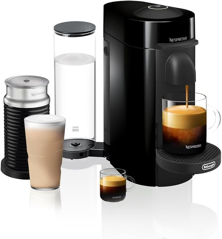 De'Longhi Nespresso VertuoPlus Coffee and Espresso Machine with Aerocc
