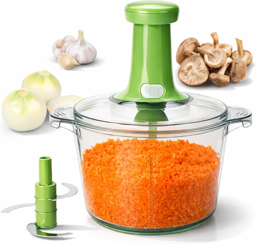 Brieftons Express Manual Food Chopper: 8.5-Cup Hand Chopper for Veggie