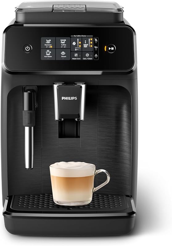 Philips 1200 Series Automatic Espresso Machine: Milk Frother, 2 Variet