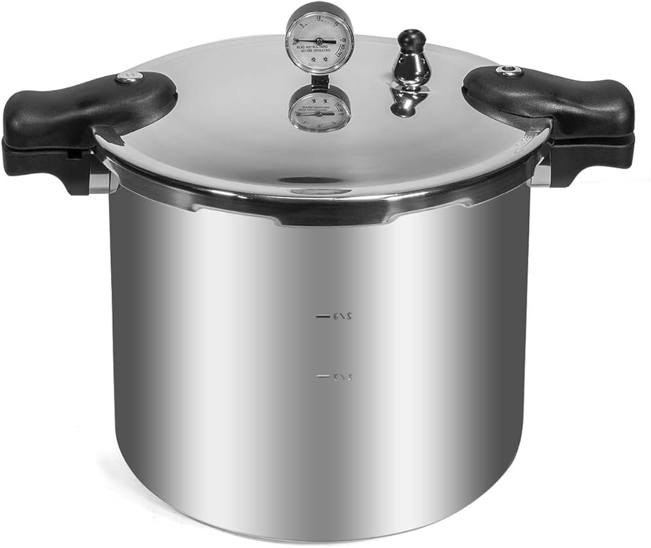 Barton 22-Quart Aluminum Pressure Canner with Pressure Gauge and Relea