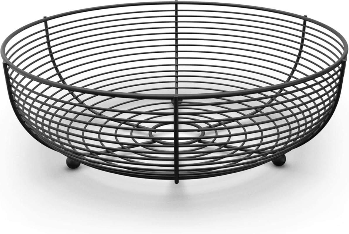CAXXA Black Wire Countertop Fruit Bowl for Fruits, Breads, Vegetables