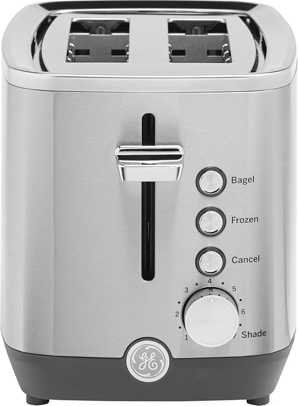 GE 2-Slice Stainless Steel Toaster with Extra Wide Slots for Bagels & 
