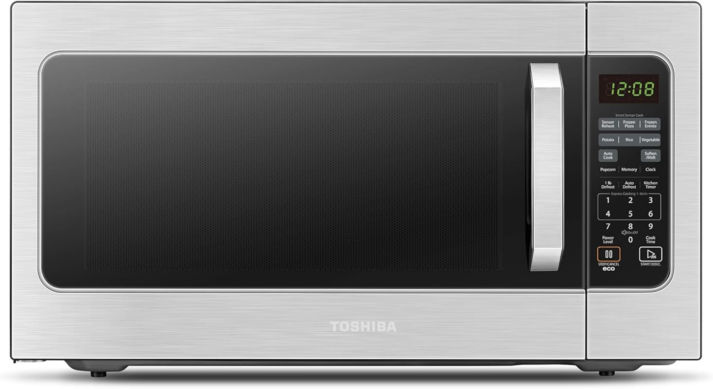 Toshiba Large Countertop Microwave with Smart Sensor, 6 Auto Menus, EC