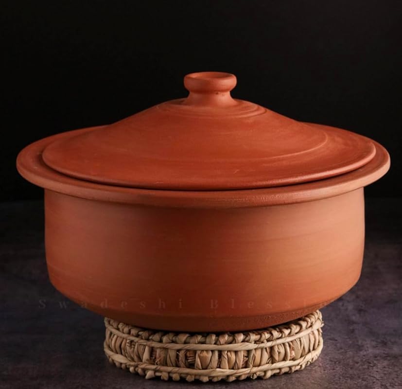 Swadeshi Blessings Unglazed Earthen Kadai - Cooking and Serving with L
