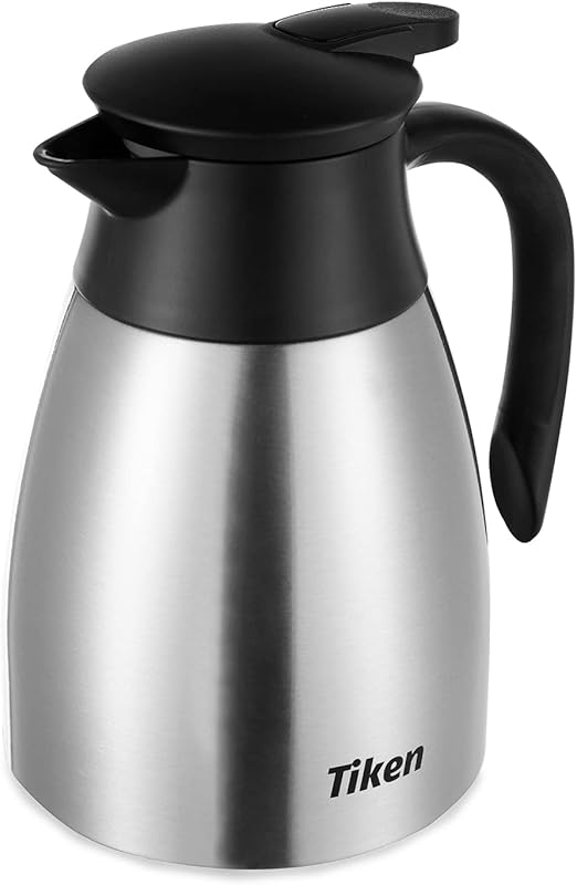 Tiken 34oz Thermal Coffee Carafe - Stainless Steel Vacuum Insulated Ca