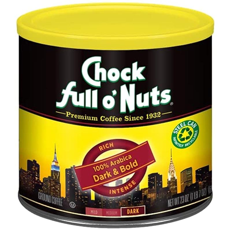 Chock Full o' Nuts Dark & Bold Ground Coffee - 23 oz, Dark Roast for D